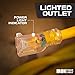Iron Forge Cable Lighted Outdoor Extension Cord 50 ft - 14 Gauge 15 Amp Heavy Duty Power Extension Cords - SJTW - Great for Major Appliances, Power Tools, Garden Supplies - Yellow