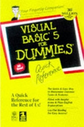 Visual Basic 5 for Dummies: Quick Reference: 9780764502521: Computer ...