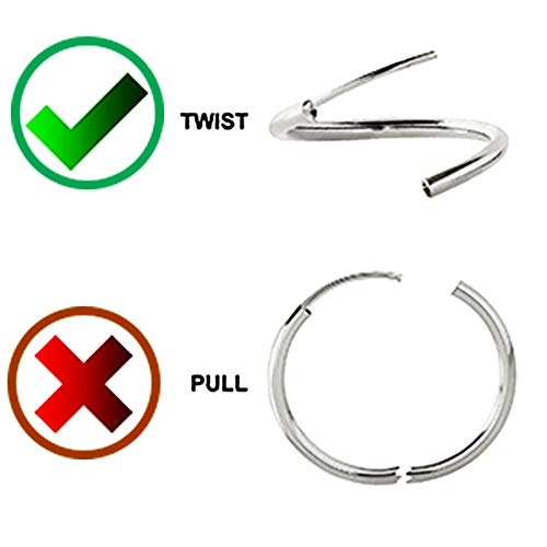 Galaxy Gold GG 14k Solid White Gold Endless Loop Hoop Timeless Earrings 2 mm Gauge/Thickness Available in Multiple Diameters -3