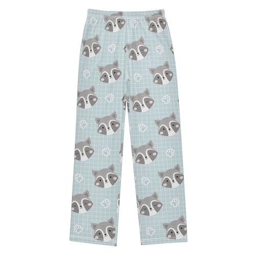 ZZKKO Cute Raccoon Forest Cartoon Boys Pants for Kids Jogger Pants with Pockets S-XL