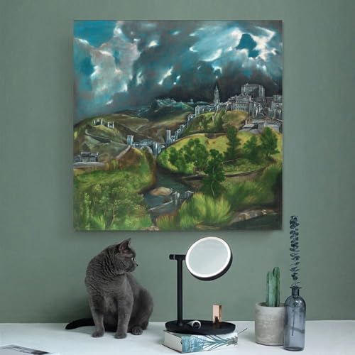 Toile El Greco Vue de Tolède : transformez vos murs de salon et bureau avec WCYB 50x50