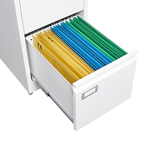 Afaif 4 Drawer File Cabinet With Lock, File Cabinets For Home Office,18" Deep Vertical Metal White File Cabinet Office Storage Cabinet Organizer For Letter/Legal / A4 / F4 Size, And File Folders #TOP7