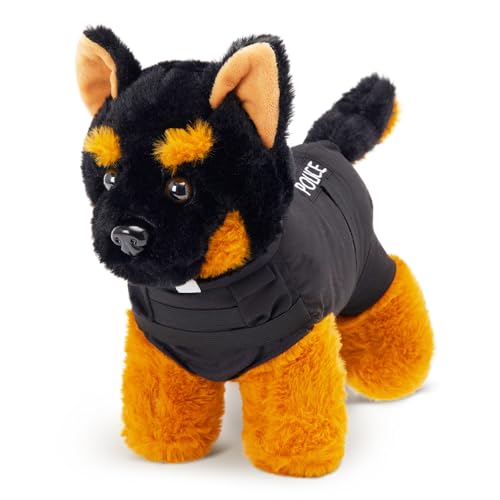 FunBase Plush German Shepherd Police Dog Toy with Vest