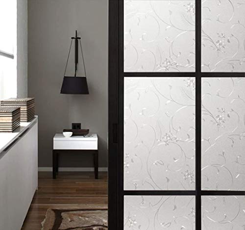 Niviy Static Cling Non-Adhesive Window Film Frosted Glass Film Bathroom Door Glass Decoration Window Film Privacy Covering (35.4"x 118")