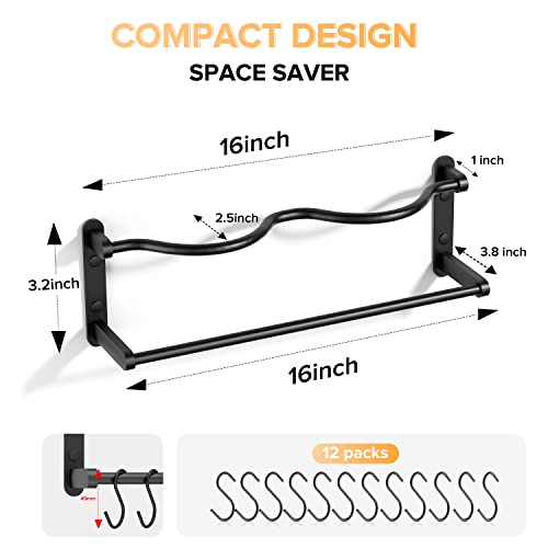 Fkamz Hat Rack For Wall Baseball Cap Organizer With 12 Hooks, Hat Hanger Wall Mount Caps Holder Modern Metal For Closet Door Bedroom Entryroom #TOP4