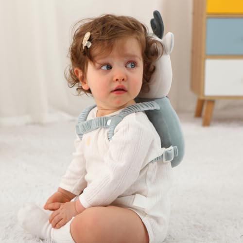 Image of Baby Head Protection Backpack - Soft Lightweight Fall Cushion for Toddlers During Crawling & Walking, Helps Ease Impact from Backward Tumbles(Deer)
