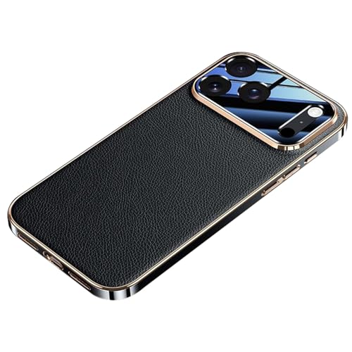 Étui en cuir iPhone 17 évitant rayures d'objectif et bris d'écran avec style fin