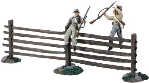 31222 "Up & Over" - Two Confederate Infantry with Turnpike Fence Sections
