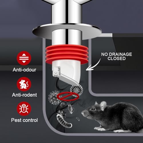 Image of HASTHIP Drain Pipe Connector with Automatic Magnetic Seal - Anti-Odor & Anti Pests, washing machine drain connector, Fitting for Sink, Basin, or Washing Machine Drainage, Double-Pipe Tee Joint
