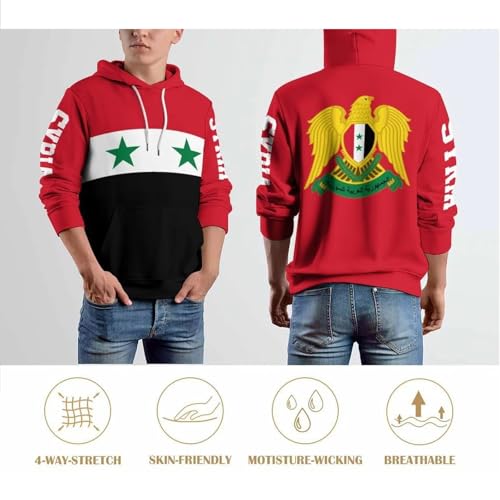 Sweat à capuche graphique avec poche et imprimé drapeau - 5