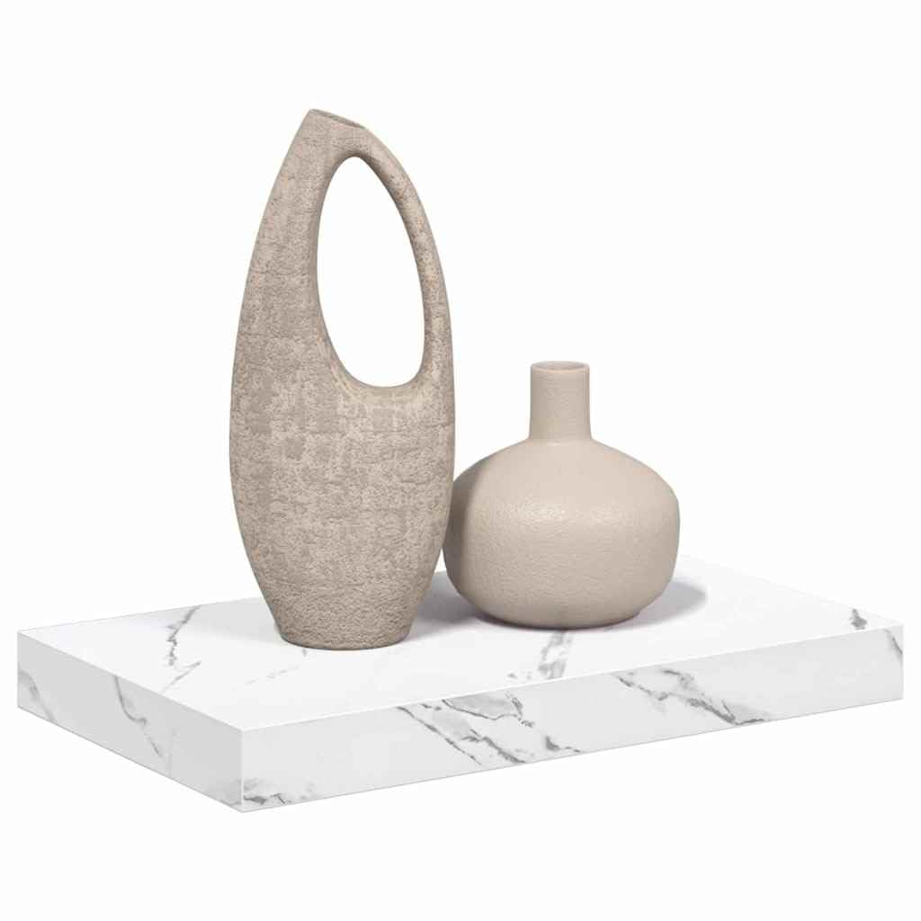 vidaXL Wall Shelf Wall-Mounted White Marble 40 x 23.5 x 3.8 cm — image 1