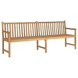 Hoopleep Gartenbank 228 cm Massivholz Teak, wetterfest für Außenbereich, Terrasse und Garten, robuste Sitzgelegenheit aus fein geschliffenem Hartholz