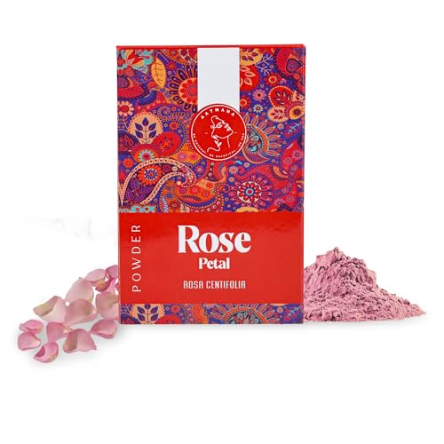 AATMANA Rose Petal Powder | Rosen blüten pulver | Skin Lightening & Blemishes | Hair & Facial mask scrub | Hautaufhellend, feuchtigkeitsspendend | Minimizer Oil Control Face Mask -100 Grams