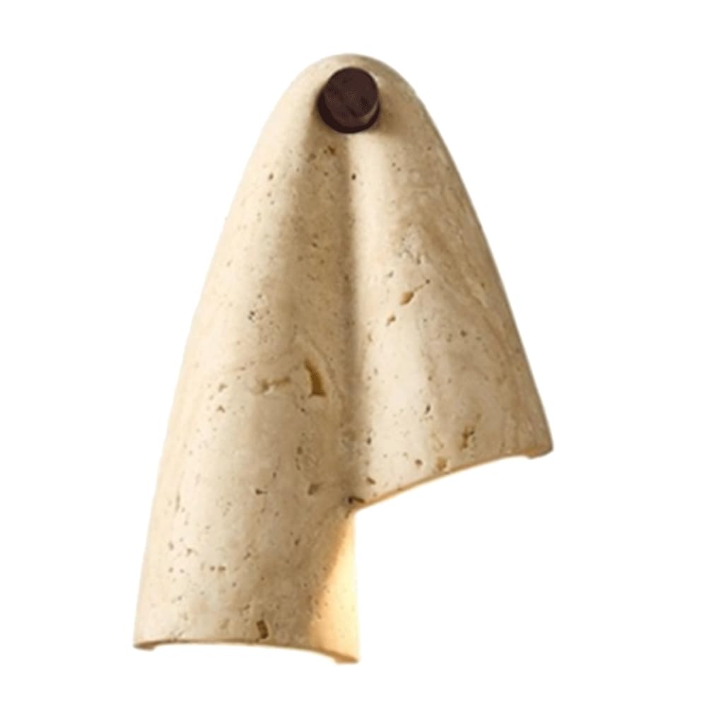 SHUANGZ Modern Art Travertine Wall Sconce, Natural Stone Wall Light Fixture, Rustic Round Wall Lamp for Bathroom, Bedroom, Living Room, Stairway, Hallway, Decoration Stone Wall Lamps Hardwired Light
