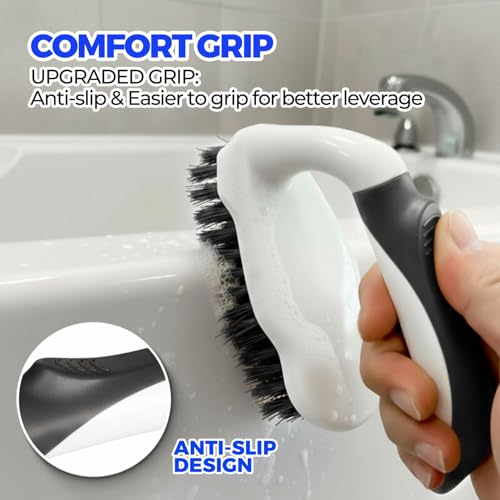 Image of Holikme 6 Pack Cleaning Brush Scrub Brush Kitchen Brush for Floor,Black