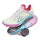 Track and Field Shoes for Men Women Kids Boys Girls Spikes Sneakers Track Race Jumping Track Shoes Professional Running Full-Length Carbon Plate Track Spikes Shoes (White, Adult, Men, 8, Numeric, US Footwear Size System, Medium)