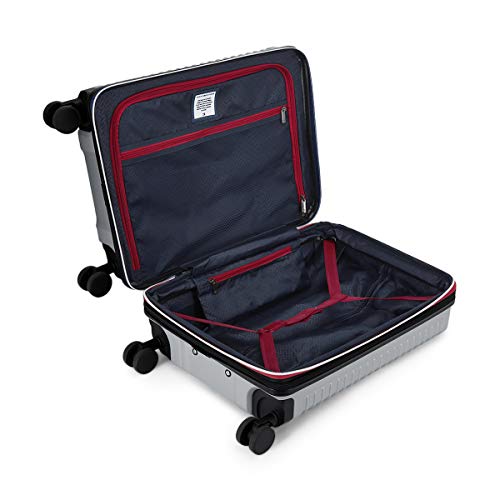 Image of Tommy Hilfiger Hummer Hardsided Cabin Luggage Trolley Bag for Travel - 56.5cms, Grey Small 8 Wheel Unisex Bag
