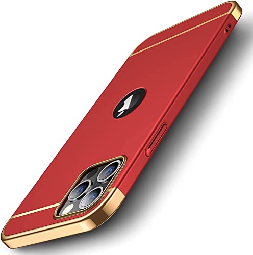 OKZone iPhone 11 Pro Max �P�[�X�A�����X�[�p�[�X�����n�[�h�P�[�X�A�d�C���b�L�t���[���A����~�ߑϏՌ��ی�P�[�X�AApple iPhone 11Pro Max-���b�h�p-�� Red