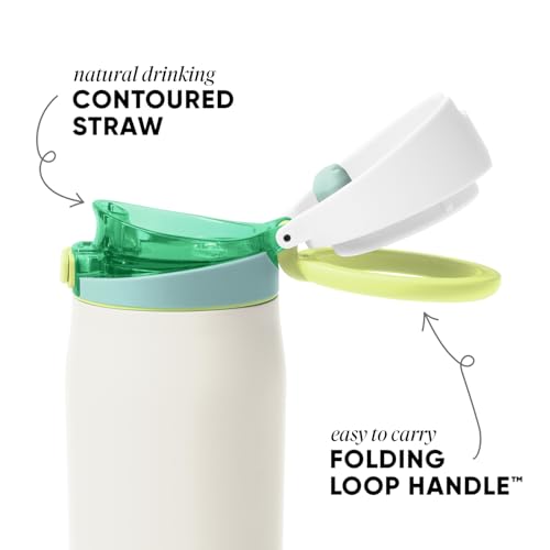 Image of Simple Modern Water Bottle with Straw & Handle | 30oz | Cream | Mesa Loop Insulated Water Bottle for School, Sports, Travel | Leak Proof, Stainless Steel | Coconut
