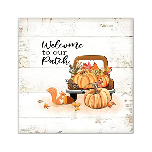Décoration murale bois Welcome to Our Patch salon classique 35cm - 2
