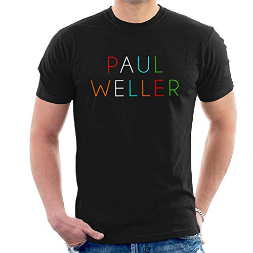 Paul Weller The Jam Multicolour Logo Short Sleeve Mens T-Shirt Black Large