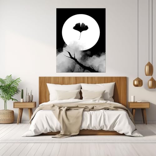 Póster de lienzo con paisaje natural de árboles nocturnos, decoración nórdica moderna 4