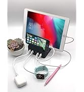 Power Hub Plus Charging Station - Charge Up to 7 Devices Using Only One Wall Outlet | Black Silic...