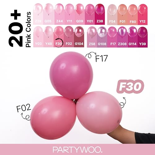 Image of PartyWoo Mauve Balloons 100pcs Different Sizes of 18 12 10 5 Inch Dusty Pink Rose Boho Netural Balloon Arch Kit Garland for Baby Shower Bridal Shower Wedding Girl Birthday Party Decorations Pink-F30