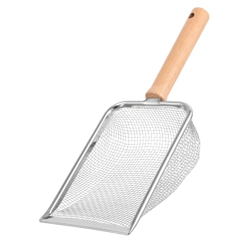 INOOMP 3pièces Pelle à Litière Inoxydable pour Reptiles avec Manche Bois Outil De Nettoyage pour Tapis De Tortue Lézard Serpent Et Autres Animaux