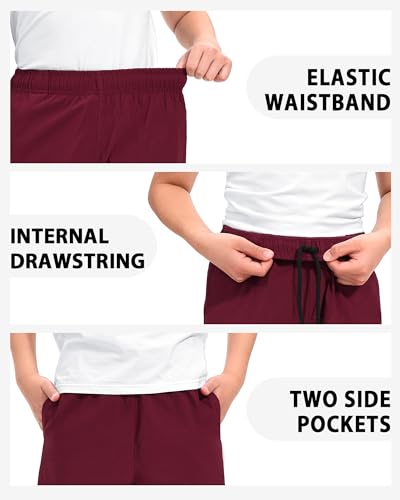 Image of Somaibo Boys Athletic Shorts Kids Quick Dry Basketball Soccer Running Sports Gym Active Performance Shorts with Pockets