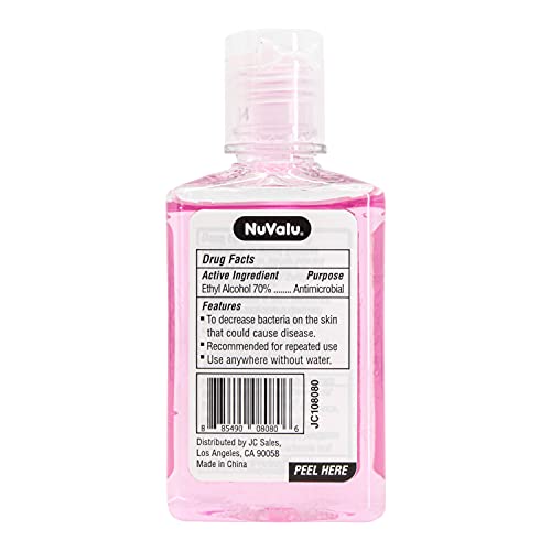 Nuvalu Sweet Pea Scented Anti-Bacterial Hand Sanitizer (1Fl. Oz. Bottles), 48 Pack (Baby Pink) #TOP1