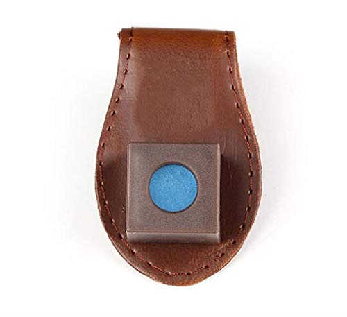 JBB Snooker Pool Leather Magnetic Chalk Holder Brown