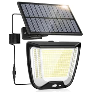 Outdoor Solar Powered Security Lights: 288 LED Solar Outdoor Garden Flood Light 3 Motion Sensor Mode Outside Solar Panel Floodlight 270° Lighting IP65 Waterproof for Garden Shed Yard Porch