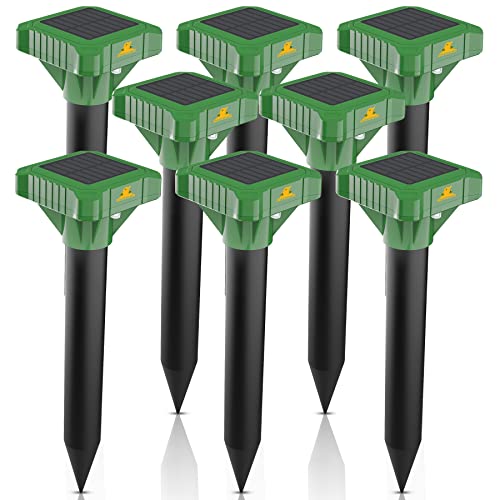 Mole Repellent Solar Powered Groundhog Repeller Snake Deterrent Vibration Stakes Outdoor Repel Vole Gopher Armadillo For Yard Lawns 8 Pack #TOP15