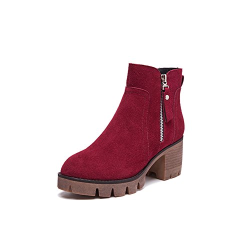Bottes en Cuir Nubuck Tube Court Idéales pour les Journées Fraîches en Ville