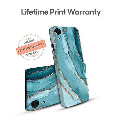 Image of COLORflow Back Cover Compatible with Samsung Galaxy A03 Core | Beautiful Blue Marble Golden Stripes | Designer Printed Hard CASE Bumper Back Cover Compatible with Samsung Galaxy A03 Core