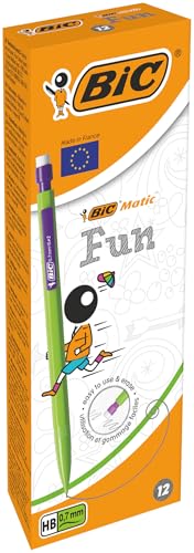 Matite Meccaniche BIC Matic Fun HB - Confezione Da 12 Con Gomma