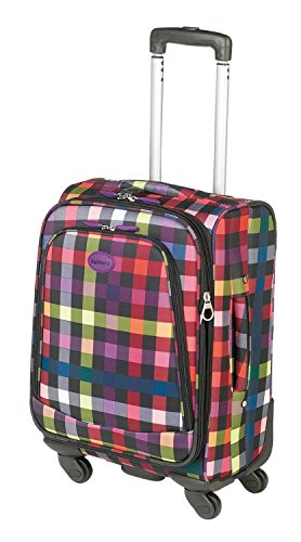 HIGHBURY - 4 Spinner Wheel Suitcase Trolley Case - Multi Coloured Box Design 18 INCH