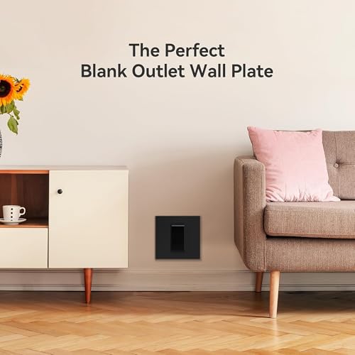 Image of MX 1 Module Black Modular Socket Plate 22.5 x 45mm | Pack of 2 | Premium ABS Electrical Switch Plate | Standard Modular Wall Plate for Home, Office & Commercial Use