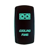 Bright Light Powersports - Laser Rocker Switch - COOLING FANS - Universal On/Off - 12 Volt (GREEN)