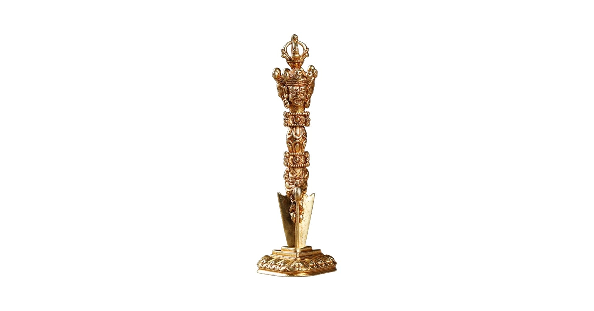 Amazon｜金剛杵 密教法具 3面憤怒尊 総高11cm 降魔杵 魔除け