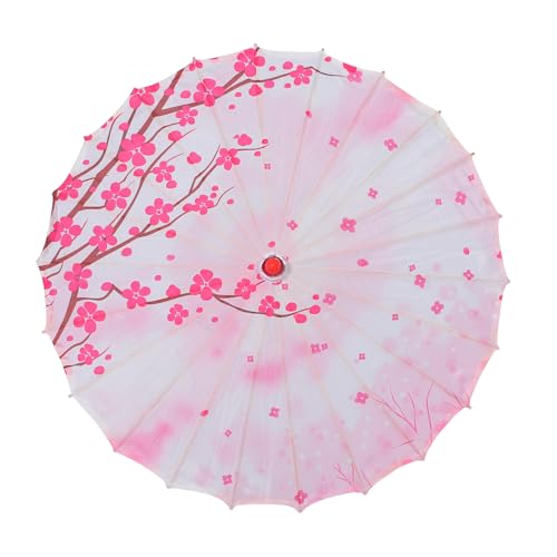 LOORGVEL Parasol de Arte Chino Vintage Estampado de Flor de Ciruelo Paraguas Decorativo para Boda Accesorio para Fotografía Danza Clásica y Fiesta Asiática Paraguas Parasol Único