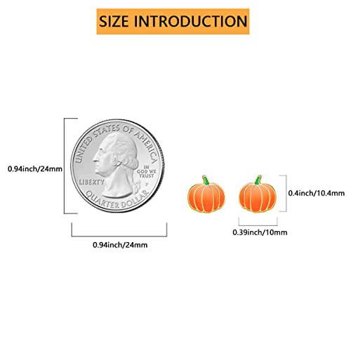 Pumpkin Earrings 925 Sterling Silver Gold Plated Pumpkin Stud Earring Halloween Party Jewelry Thanksgiving Gift Fall Earrings for Women3