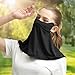 Pesoncarl UPF 50+ UV Face Cover Sun Protection, Breathable Cooling Face Cover with Adjustable Ear Loops, Neck Gaiter Sun Protection for Summer Beach Travel Outdoor, Black, Sports