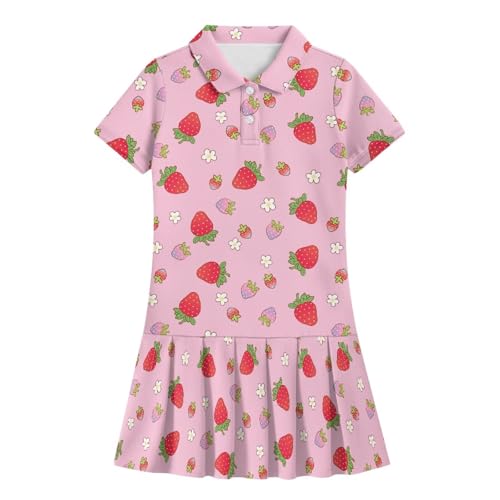 Girls Casual Athletic Dress Short Sleeve Pleated Tennis Outfits for Kids School Activewear4