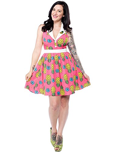 Sourpuss Vestido PINA Colada June Dress SPDR258 rosa S