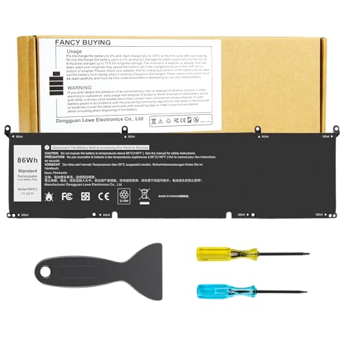 86Wh 69KF2 M59JH 8FCTC 70N2F Battery for Dell XPS 15 9500 9510 9520 Precision 5550 5560 5570 7510 M15 M17 R3 R4 G15 5510 5511 5515 5520 5521 G7 7500 Inspiron 7510 7610 P87F P91F P45E p100f