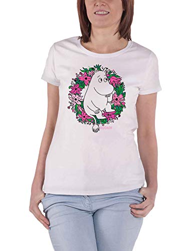 Moomins T Shirt Wreath Logo Nue offiziell Damen Skinny Fit Cover