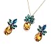 Sparkling Yellow Emerald Crystal Vintage Trendy Fruit Pineapple Earrings Stud Jewelry For Women Girls (pineapple earring necklace sets)