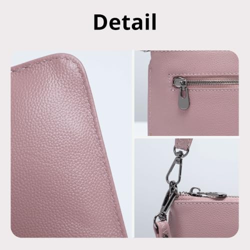 Image of Bveyzi Genuine Leather Wristlet Purses for Women, Envelope Clutch Wallet Small Crossbody Bags for Dressy Evening